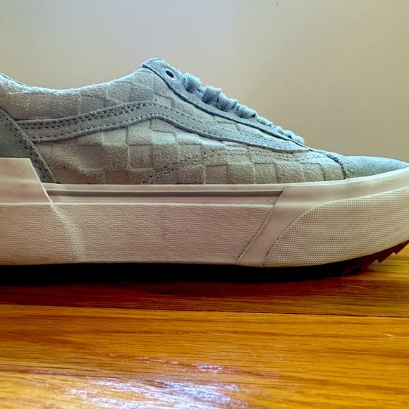 Suede Grey/Blue Vans Women’s Size 9 - Picture 4 of 5